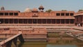 high frame rate pan of a pool at fatephur sikri palace complex