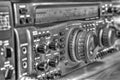 High frequency radio amateur transceiver in black and white Royalty Free Stock Photo