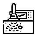 high frequency ultrasound line icon vector illustration