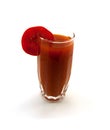 High glass of tomato juice from a tomato