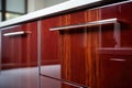 high gloss kitchen cabinet doors close-up Royalty Free Stock Photo
