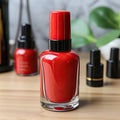 High-gloss red nail polish for glamorous look