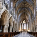 8 A High Gothic-style cathedral with pointed arches and intricate stone carvings1, Generative AI