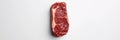 High-grade Wagyu beef steak against a pristine white background, showcasing rich marbling Royalty Free Stock Photo