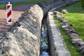 High groundwater level in a ditch