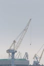 High harbor cranes Royalty Free Stock Photo