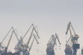 High harbor cranes Royalty Free Stock Photo