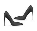 High heel black shoe icon on white background