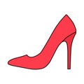 High heel icon, shoe fashion style sign, elegant woman symbol vector illustration Royalty Free Stock Photo