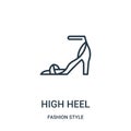 high heel icon vector from fashion style collection. Thin line high heel outline icon vector illustration Royalty Free Stock Photo