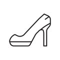 High heel icon vector isolated on white background, High heel sign , thin line design elements in outline style Royalty Free Stock Photo