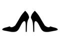 High heel pair icon, shoe fashion style sign, elegant woman symbol vector illustration Royalty Free Stock Photo