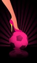 High heel pink soccer