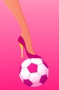 High heel pink soccer