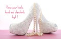 High Heel Shoe with cute inspiration and funny quotation Royalty Free Stock Photo