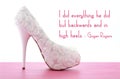 High Heel Shoe with Famous Quote Royalty Free Stock Photo