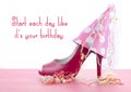 High Heel Shoe with Famous Quote Royalty Free Stock Photo