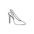 High heel shoe hand drawn outline doodle icon. Royalty Free Stock Photo