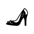 Black solid icon for High Heel Shoe, footwear and glamour