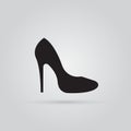 High heel shoe icon vector, solid logo illustration