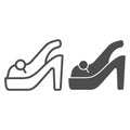 High heel shoe line and glyph icon. Shoes vector illustration isolated on white. Footwear outline style design, designed Royalty Free Stock Photo