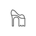 High heel shoe line icon