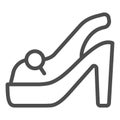 High heel shoe line icon. Shoes vector illustration isolated on white. Footwear outline style design, designed for web Royalty Free Stock Photo