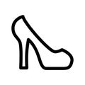 High heel shoe line icon