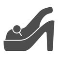 High heel shoe solid icon. Shoes vector illustration isolated on white. Footwear glyph style design, designed for web Royalty Free Stock Photo