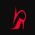 High heel shoe symbol on black Royalty Free Stock Photo