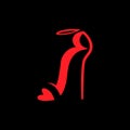 High heel shoe symbol on black backdrop Royalty Free Stock Photo