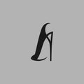 High heel shoe symbol on gray backdrop Royalty Free Stock Photo