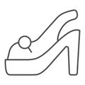 High heel shoe thin line icon. Shoes vector illustration isolated on white. Footwear outline style design, designed for Royalty Free Stock Photo