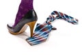 High heel shoe on tie