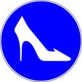 High heel shoes allowed sign