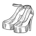 High heel shoes drawing