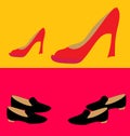 High heel shoes. Two pairs of different Royalty Free Stock Photo