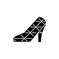 High heel wedding church black glyph icon.