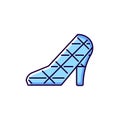 High heel wedding church blue RGB color icon.