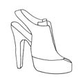 High heel woman shoe. Shoe with stiletto heel. Fashion illustration. Hand drawn vector sketch. Royalty Free Stock Photo