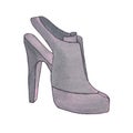 High heel woman shoe. Shoe with stiletto heel. Fashion illustrat