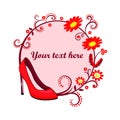 High heel women shoe icon logo or banner