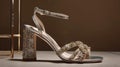 The glittering rhinestones on these high heeled sandals catch the light and add a playful touch to created with Generative AI