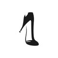 High heel shoe symbol on white backdrop Royalty Free Stock Photo