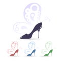 High heeled shoes icons