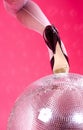 High heels and disco ball Royalty Free Stock Photo