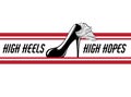 High heels, high hopes. Vector hand drawn illustration of shoe with wing .
