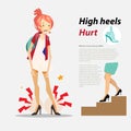 High heels hurt with infographic -