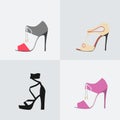 High heels icon. Colorful vector set.