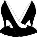 High heels icon isolated on white background. Vector art. Monochrome vector illustration of a women`s shoe icon, isolated on a whi Royalty Free Stock Photo